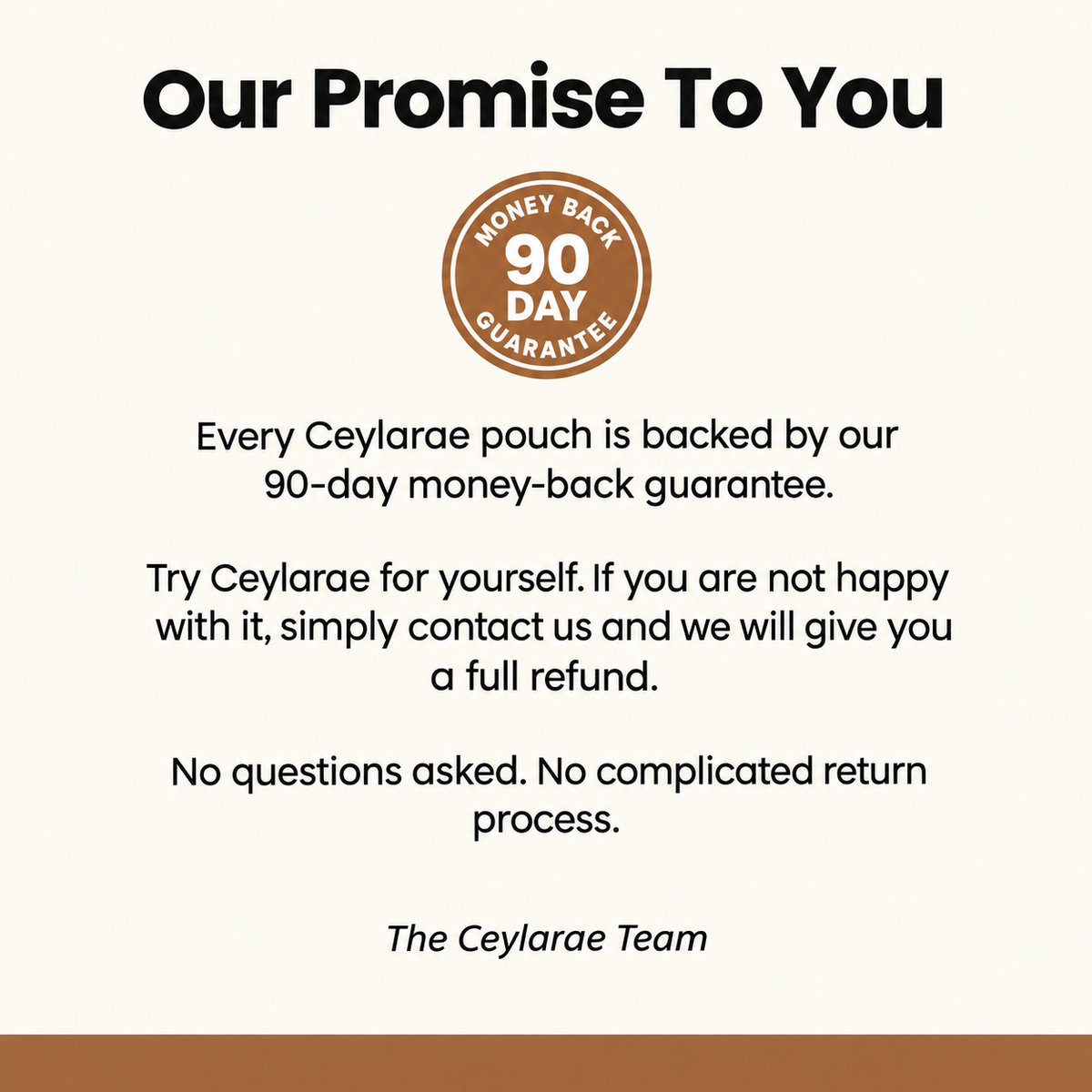 Our promise: 90-day money-back guarantee from the Ceylarae team